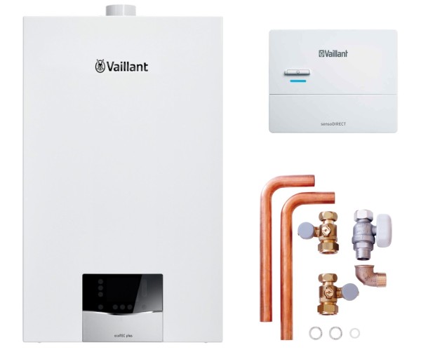 Vaillant Paket 1.671/2 ecoTEC plus VC 30CS/1-5 30kW, VRC 710, Anschlusszubehör