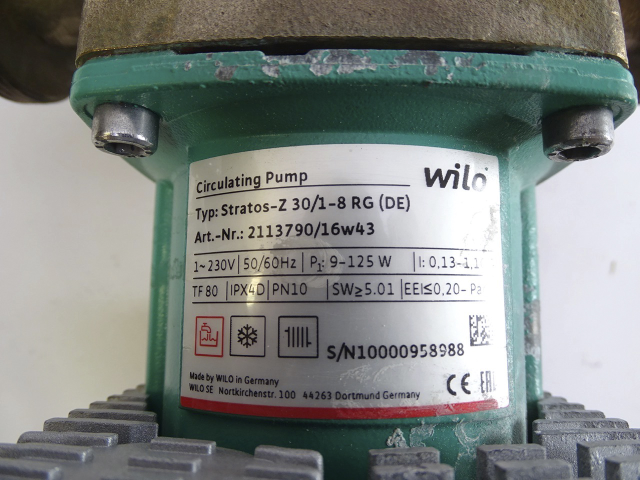 Wilo Stratos-Z 30/1-8 RG Energie-Spar-Pumpe / Zirkulationspumpe 2113790 /  16w43