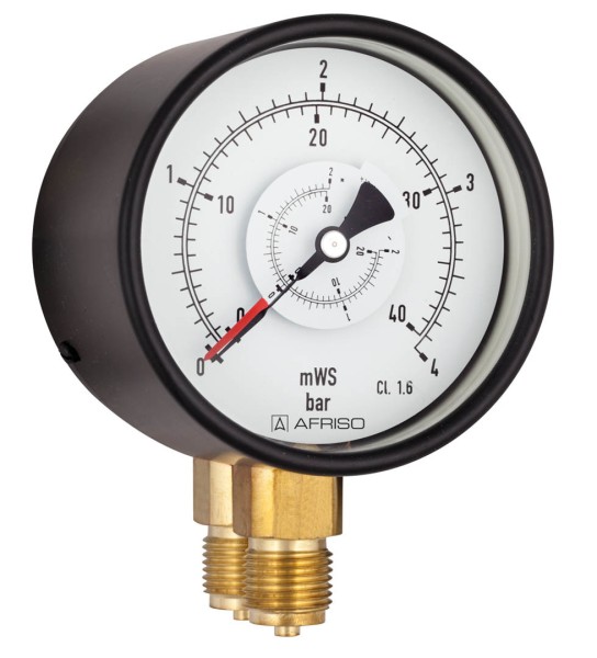 AFRISO RF-Differenzdruckmanometer 100 mm 0-6 bar, 1/2", rad Kl.1,6 D201